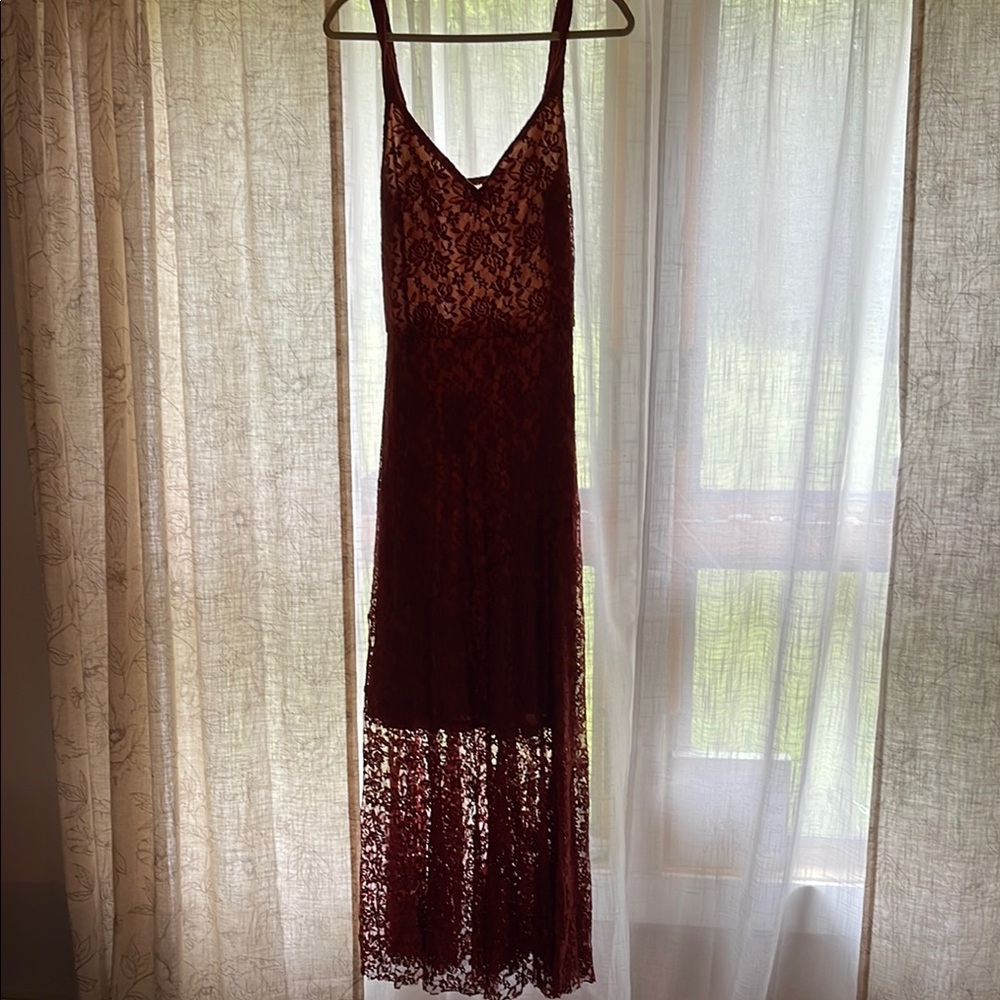 Red and Gold Sleeveless Maxi Sundress